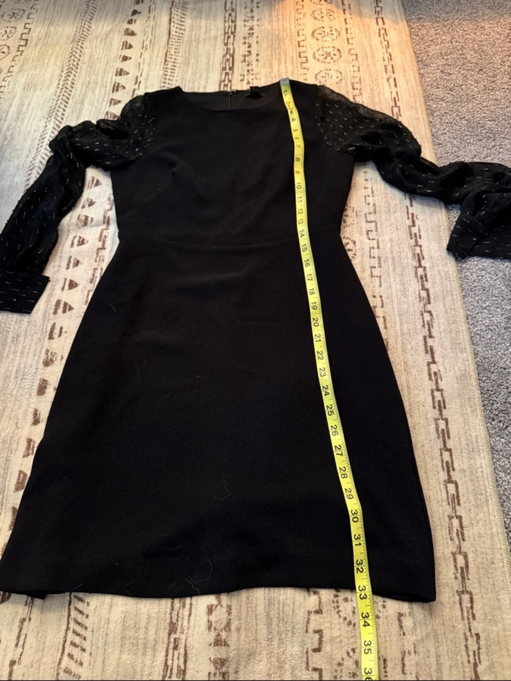 Ann Taylor Dress with Sheer Metallic Statement Sleeves - wedding guest - Picture 11 of 11